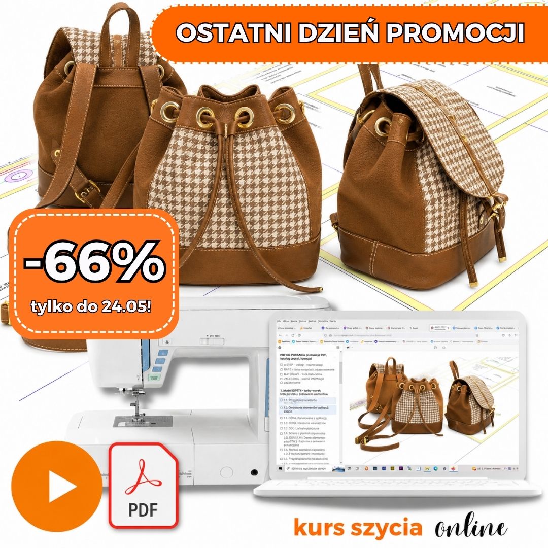 torebka i plecak typu bucket bag kurs szycia online wykroje