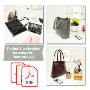 3 wykroje na torby typu shopper bag (Joanna 1,2,3 – pakiet)