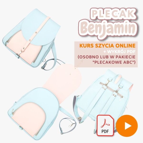 benjamin plecak kursy szycia online i wykroje na torby, nerki, plecaki Kamila Plasun