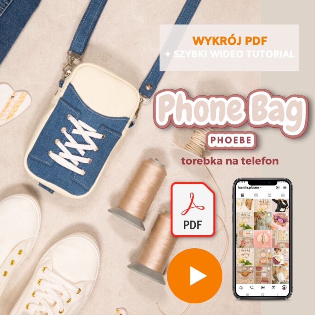 phoebe phone bag torebka na telefon kursy szycia online i wykroje na torby, nerki, plecaki Kamila Plasun