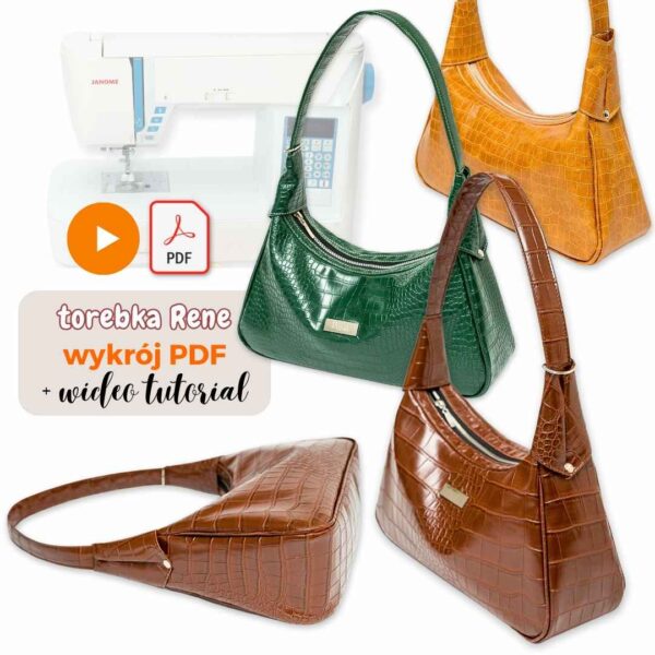 Baguette Bags Rene wykroje PDF + wideo tutorial z instrukcją szycia