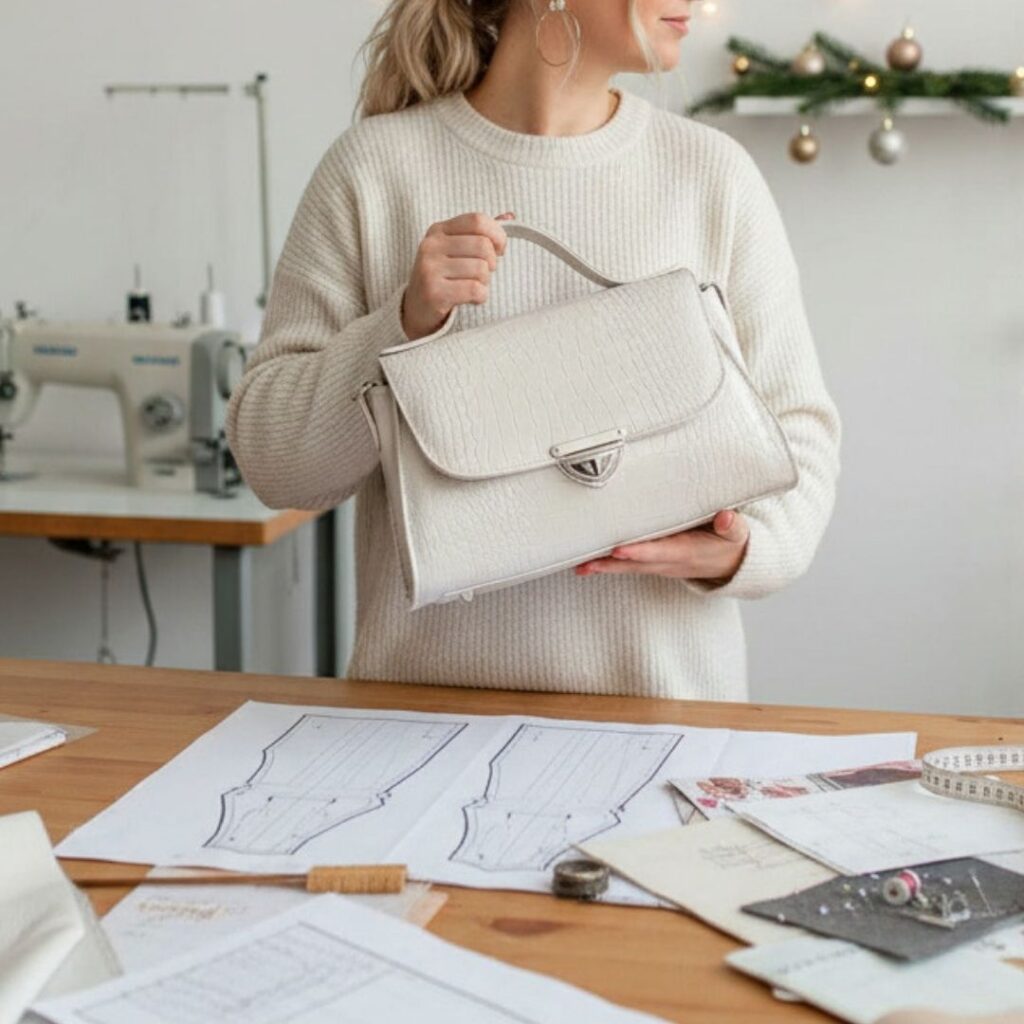 Torebka z klapką Rosalia wykroje PDF wykroje na torebki tutoriale wideo instrukcja szycia