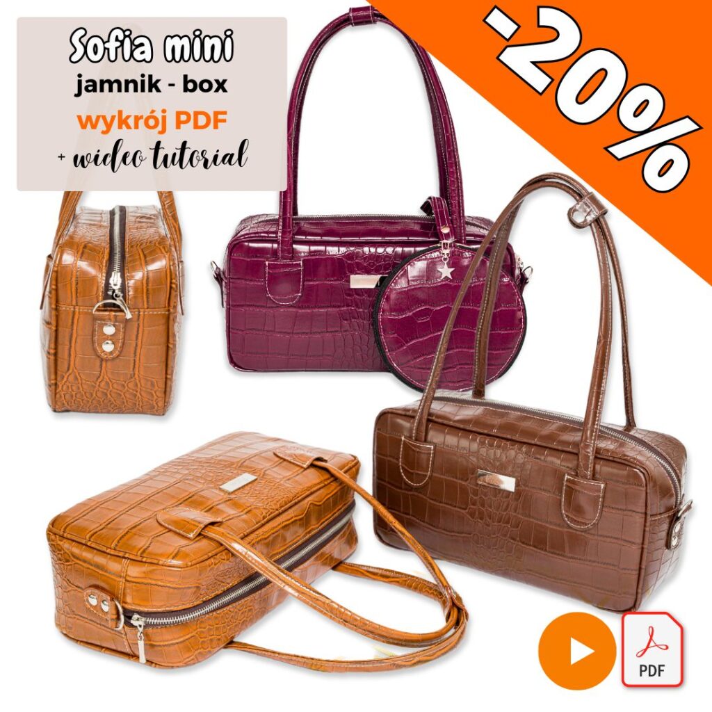 Box Bag Jamnik - Sofia wykroje PDF + wideo tutorial z instrukcją szycia