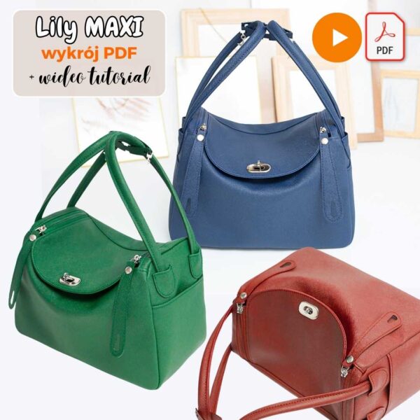 Lily BAG inspirowana Lindy Bag Hermes wideo tutorial wykroje PDF