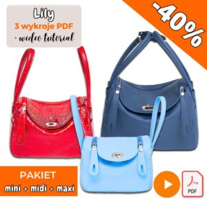 Lily BAG inspirowana Lindy Bag Hermes wideo tutorial wykroje PDF