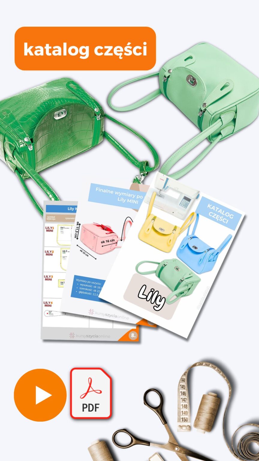 Lily BAG inspirowana Lindy Bag Hermes wideo tutorial wykroje PDF