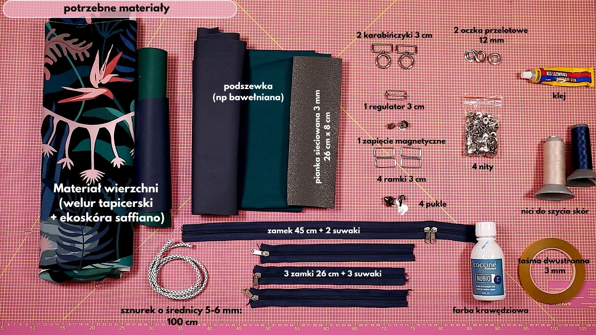 Torba Tamara shopper bag z przegrodą wykroje PDF wideo tutorial z instrukcją szycia