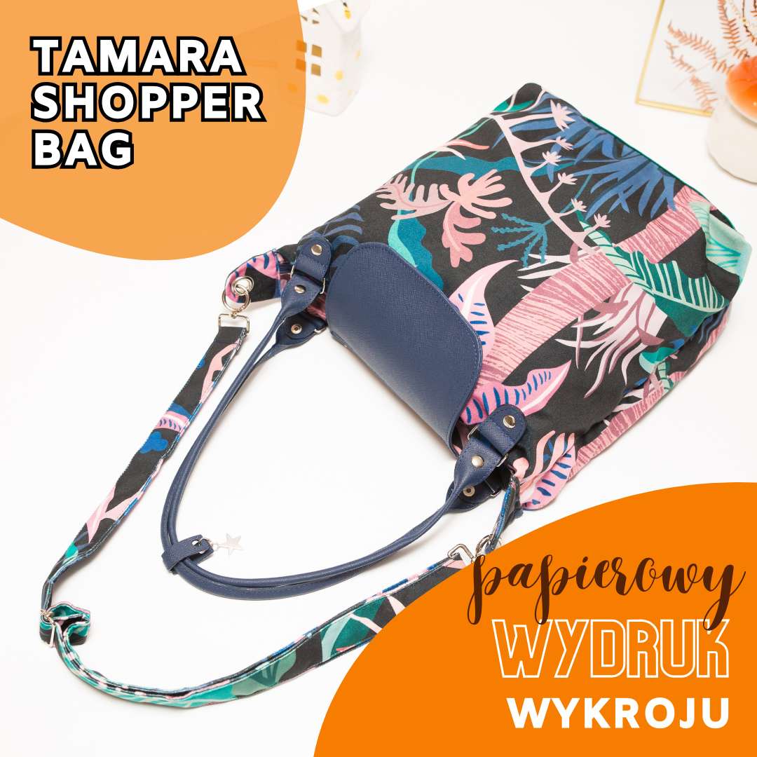 Torba Tamara shopper bag z przegrodą wykroje PDF wideo tutorial z instrukcją szycia