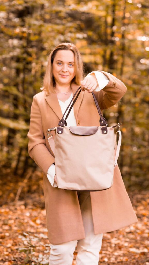 Torba Tamara shopper bag z przegrodą wykroje PDF wideo tutorial z instrukcją szycia