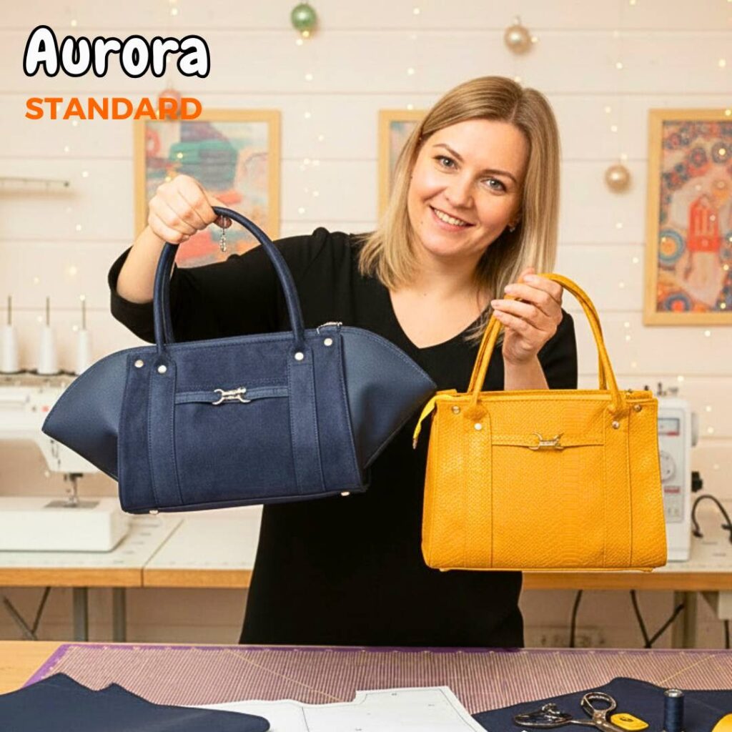 Torebki Aurora jak uszyć torby z wymiennymi organizerami wykroje PDF + wideo tutorial Kamila Plasun