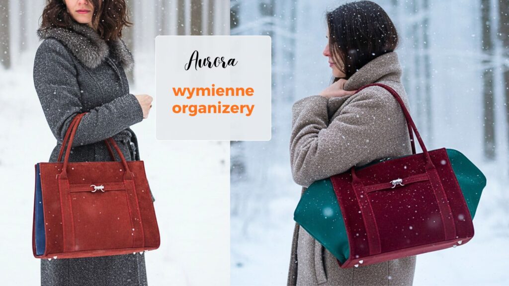 Torebki Aurora jak uszyć torby z wymiennymi organizerami wykroje PDF + wideo tutorial Kamila Plasun