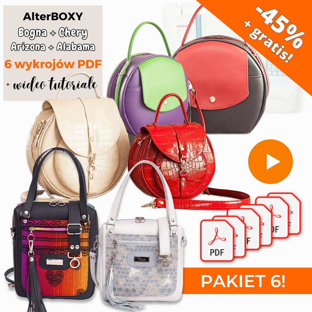 Alterbox Chery mini maxi wykroje PDF wideo tutorial z instrukcją szycia Kamila Plasun