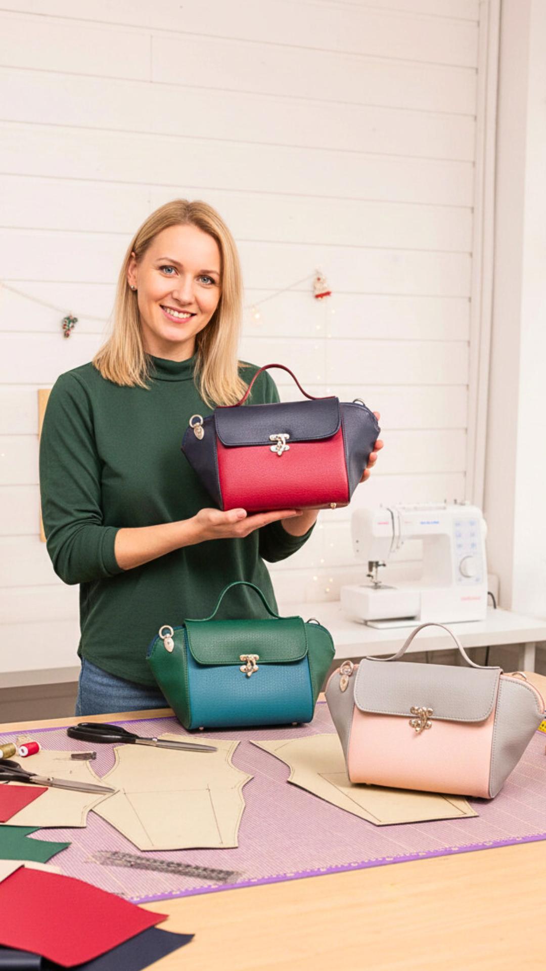 Torebka DIANA wykroje PDF + wideo tutorial z instrukcją szycia krok po kroku Kamila Plasun