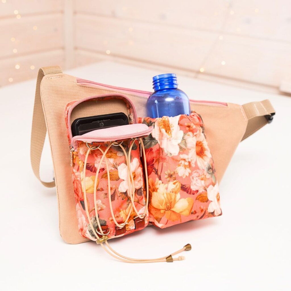 Asymetryczna outdoroowa nerka na telefon i bidon NOAH wykroje PDF + wideo tutorial z instrukcją szycia