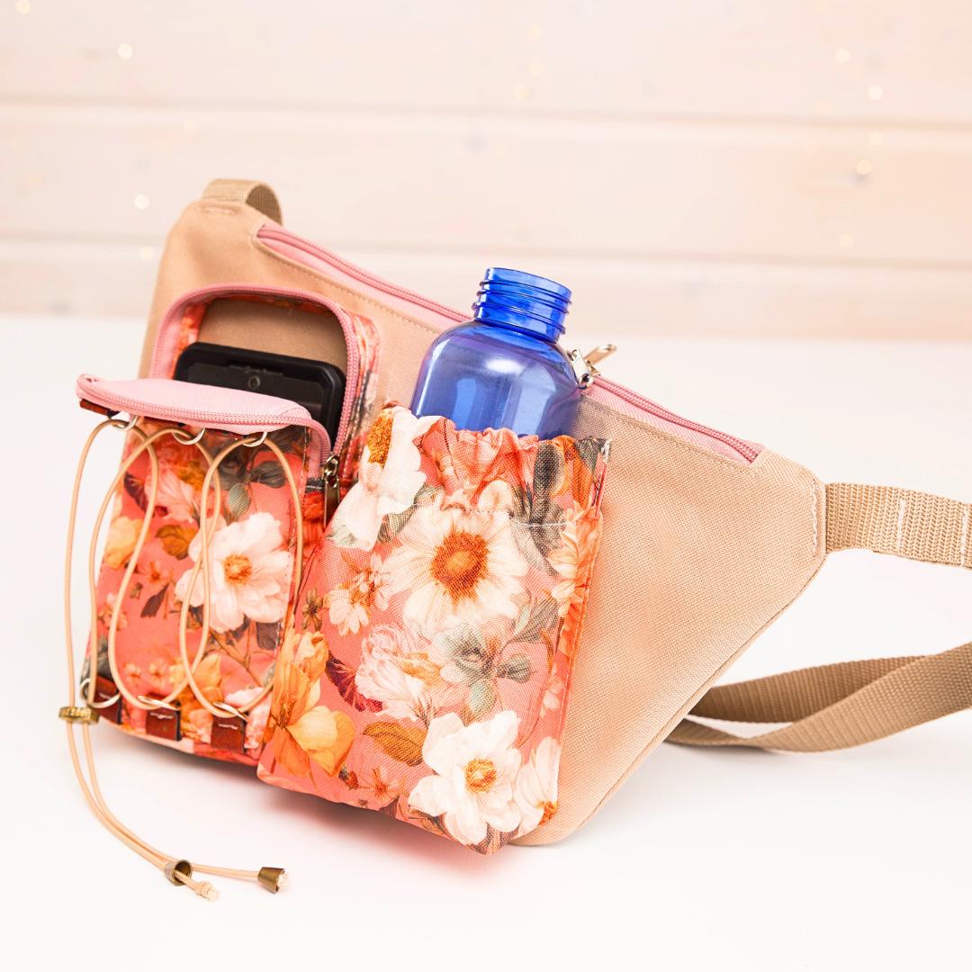 Asymetryczna outdoroowa nerka na telefon i bidon NOAH wykroje PDF + wideo tutorial z instrukcją szycia