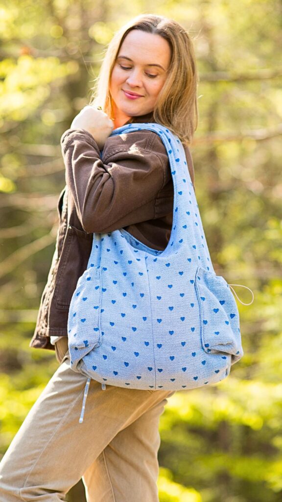 TOUVE hobo bag z kieszeniami wykroje PDF w 3 rozmiarach + wideo tutorial z instrukcją szycia