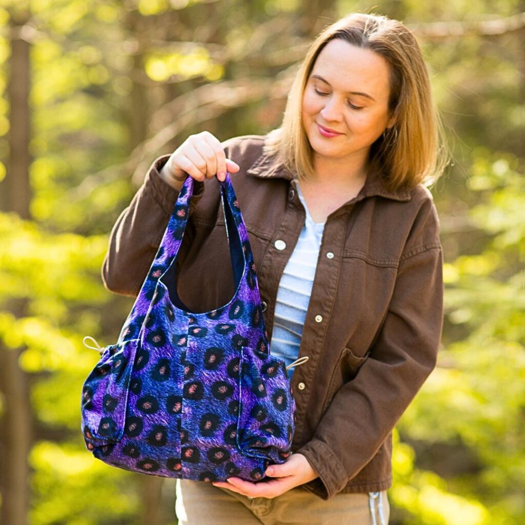 TOUVE hobo bag z kieszeniami wykroje PDF w 3 rozmiarach + wideo tutorial z instrukcją szycia