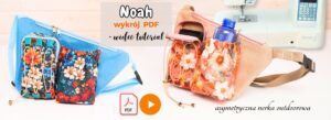 Asymetryczna outdoroowa nerka na telefon i bidon NOAH wykroje PDF + wideo tutorial z instrukcją szycia