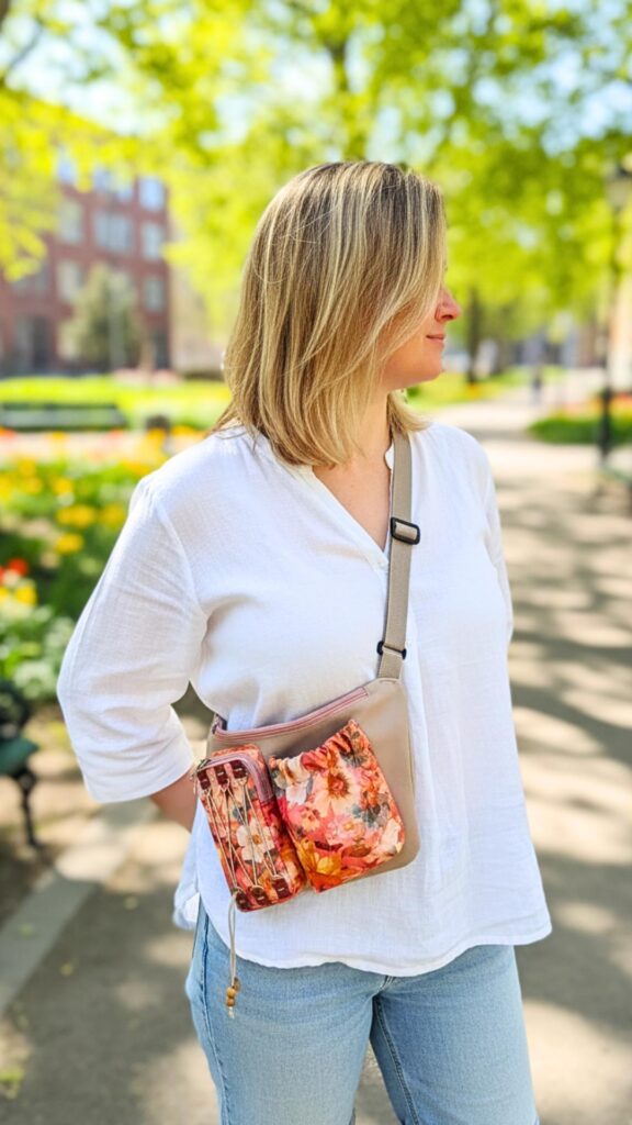 Asymetryczna outdoroowa nerka na telefon i bidon NOAH wykroje PDF + wideo tutorial z instrukcją szycia