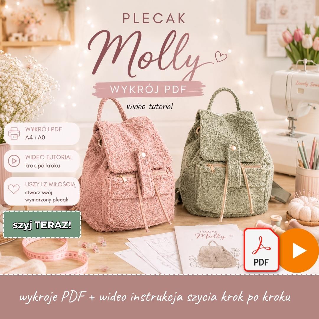 plecak Molly wykroje PDF wideo tutorial z instrukcją szycia