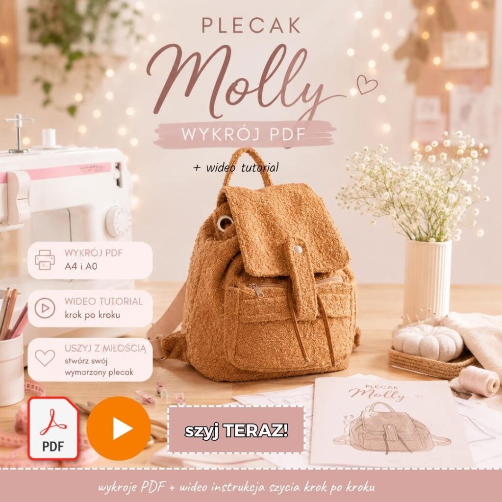 plecak Molly wykroje PDF wideo tutorial z instrukcją szycia